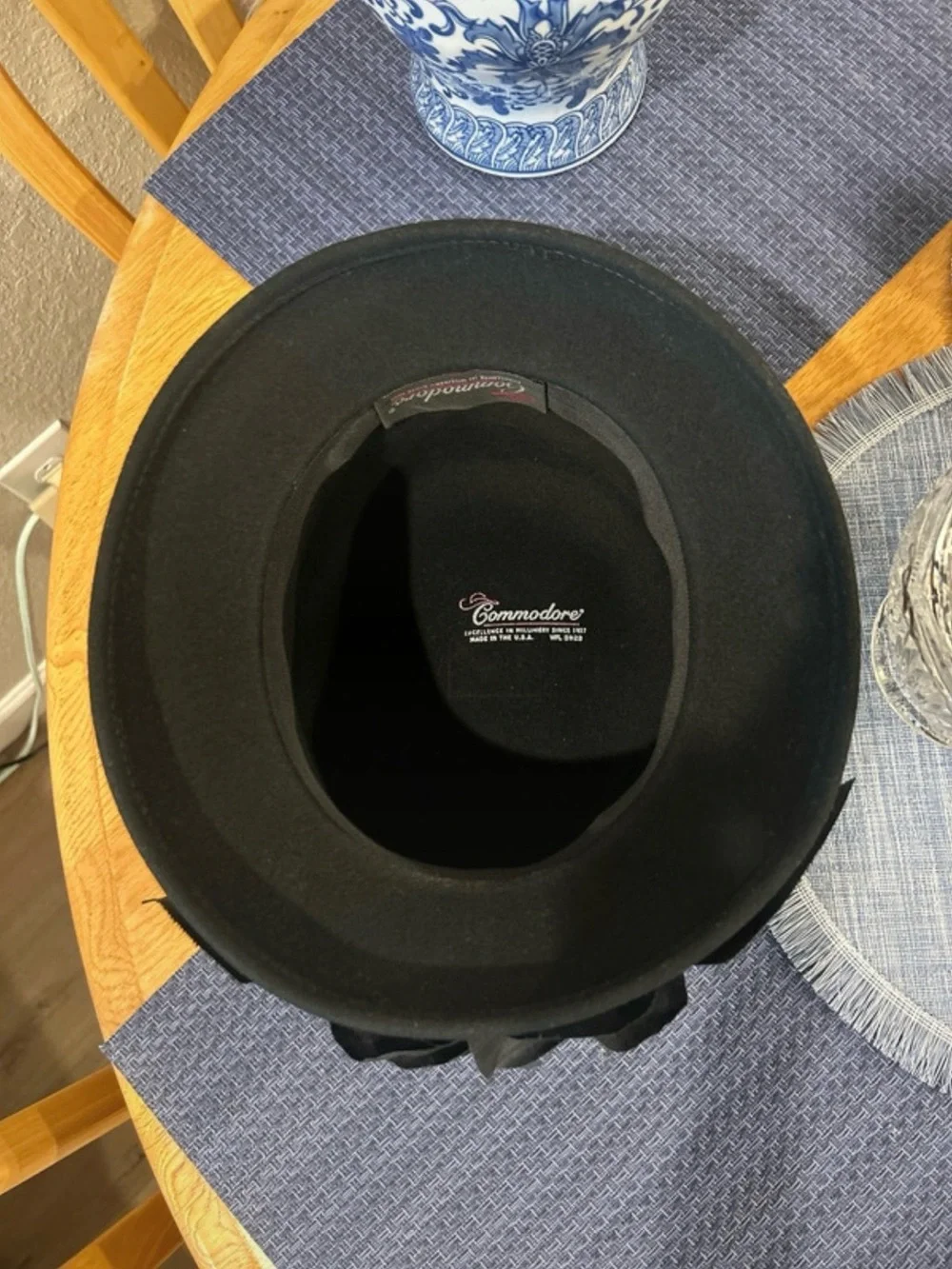 Vintage Commodore 100% Wool Felt Hat